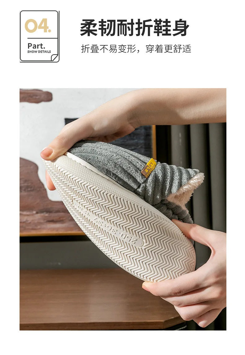 Litfun Warm Plush Fur Slippers For Women Men Winter Indoor Fluffy Warm Fuzzy House Slippers Outdoor Fuzzy Soft Furry Slippers.