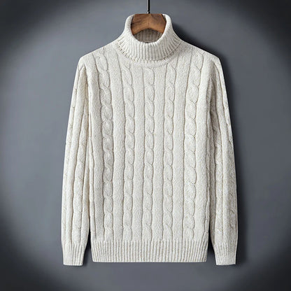 Twist Sweater Men's Turtleneck Pullovers High Neck Loose Winter Korean  Fashion Trendy Thick Warm White Sweater knitted.