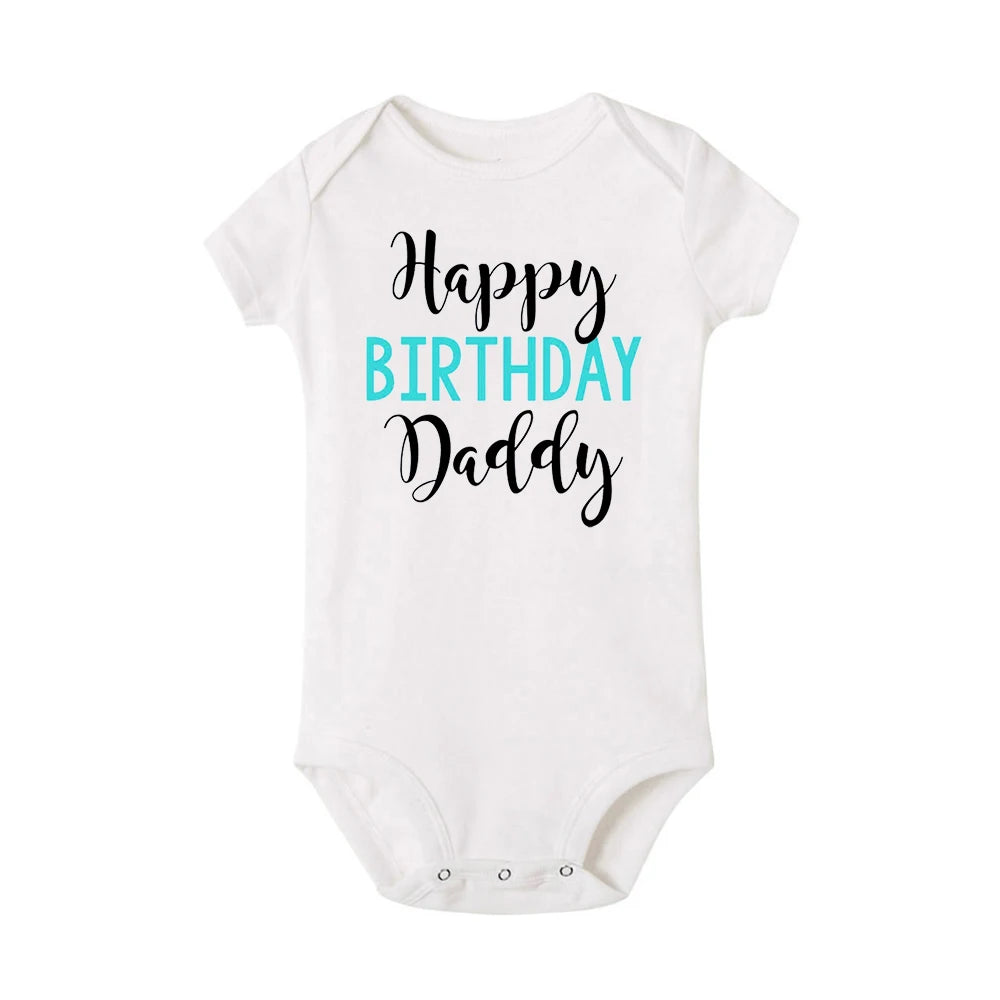 Alles Gute zum Geburtstag Papa Baby Body Vater Party Jungen Mädchen Outfit Strampler Säugling Sommer Kleinkind Kurzarm Kleidung Ropa Geschenke