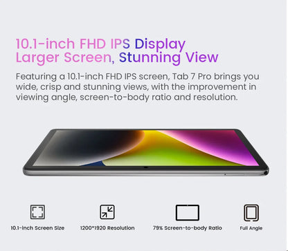 Blackview Tab 7 Pro Tablet Android 12 10.1Inch Touch Dual 4G LTE+5G WiFi 10GB+128GB 13MP+8MP 1920*1200 6580mAh Octa-Core.