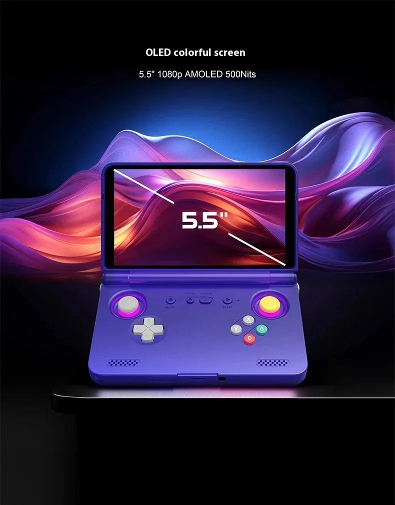 Retroid Pocket Flip2 Retro Handheld Game Console 5.5 Inch Touch AMOLED Screen 1080P SD865 Android 13 Wifi6 Portable Video Player.
