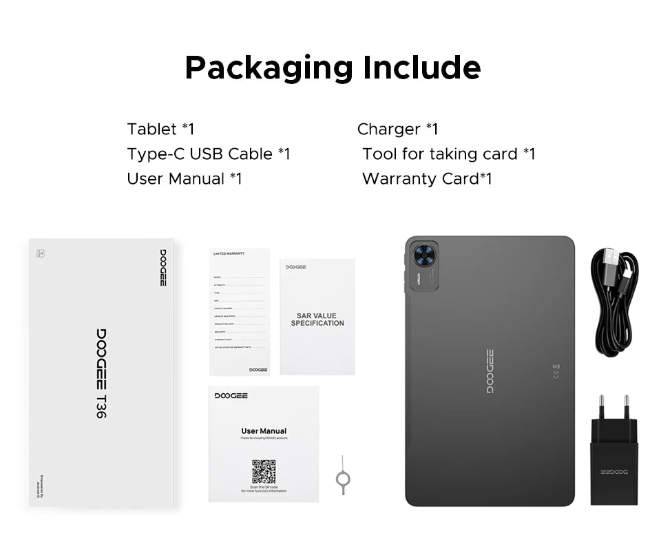 Global Version DOOGEE T36 Android Tablet 15 8 + 256GB 12 ''FHD + 90Hz IPS Display Unisoc T620 Octa Core 8800mAh Battery Widevine L1