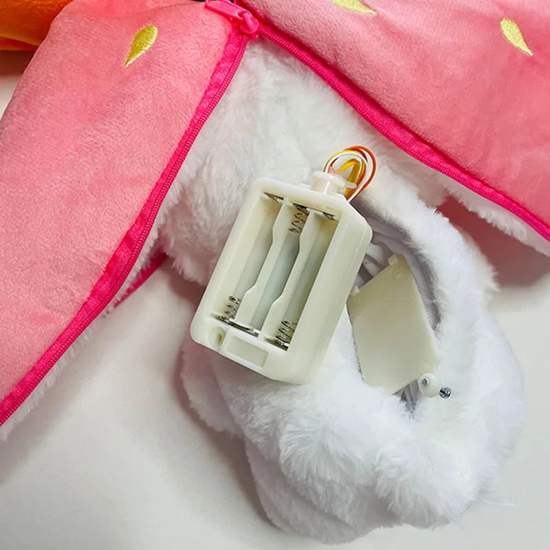 30cm Sleeping Light Doll Kid Birthday Gift Baby Music Strawberry Carrot Rabbit Plush Toys Stuffed Creative Into Bunny Transform.