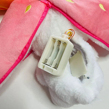 30cm Sleeping Light Doll Kid Birthday Gift Baby Music Strawberry Carrot Rabbit Plush Toys Stuffed Creative Into Bunny Transform.