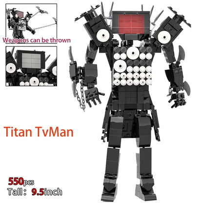 Moc Skibidi Toilet Action Figures builing blocks,Camerman Titan Speakerman Surveillance Man TVMan Boys Bricks Toys For Kids Gift