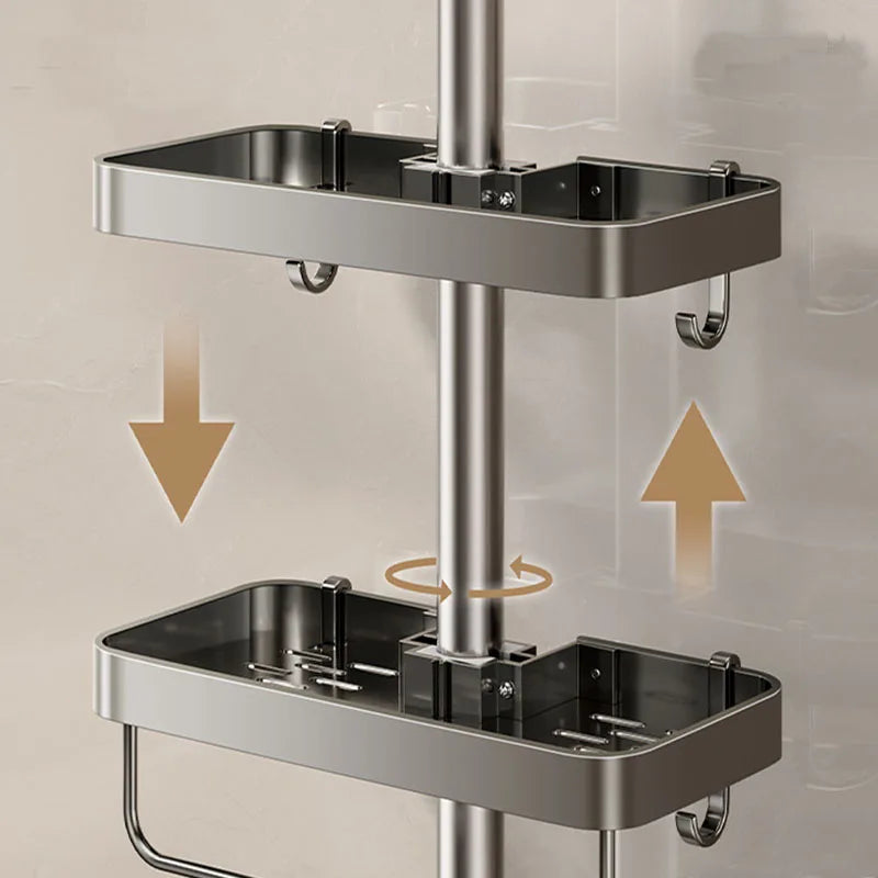 Bad Dusche Lagerung Dusche Gel Shampoo Rack Dusche Stange Abnehmbare Tablett Aluminium legierung Seife Halter Dusche Regal