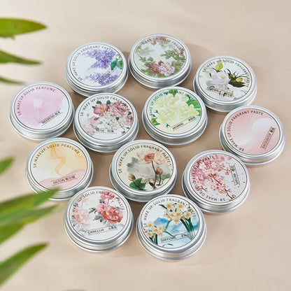 Long Lasting Scent for Romantic Souls For Dating Ladies Solid Perfume Exquisite Floral Solid Balm Magnolia Orchid Gardenia.
