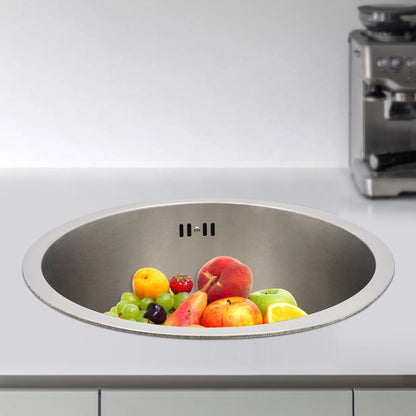 41 cm kreisförmige, vertiefte und vergrößerte Küchenspüle aus Edelstahl 304 mit einer Schüssel