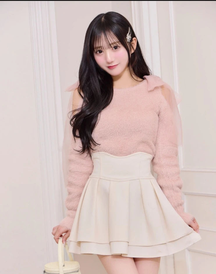 Japanese Lolita Black Skirts Women 2025 Spring Autumn New Radian Waistline Slim Short Pleated Skirt Female Mini Skirt Culottes