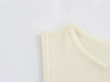 Tossy Strick-Maxikleid mit gerippter Strickjacke, weiblich, hohe Taille, schlanke Tasche, ärmellos, elegantes Partykleid, Damen-Strickwaren, langes Kleid.