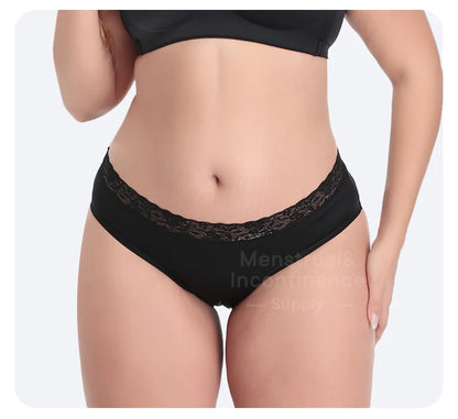 Mid-Waist Period Underwear for Women 4-Layer Anti-Leakage Super Absorbent Menstrual Panties for Daily Use Sports.