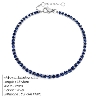 eManco Stainless Steel Gold Plated Sparkling Bracelet High Quality White Zirconia Single Row Simple Accessory For Girls