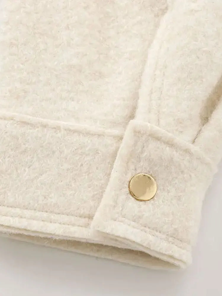 TRZA-Kurzjacke mit Taschen für Damen, Langarmmantel, Reißverschluss vorne, Damenoberbekleidung, schicke Oberteile, Mode.