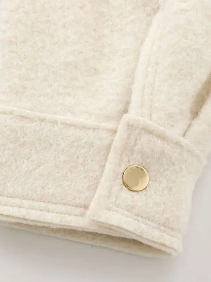 TRZA-Kurzjacke mit Taschen für Damen, Langarmmantel, Reißverschluss vorne, Damenoberbekleidung, schicke Oberteile, Mode.