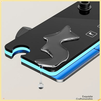 Graues Duschsystem mit Umgebungslicht, intelligentes digitales Duscharmatur-Set, Temperaturanzeige, Regen-Badezimmer-Duschset