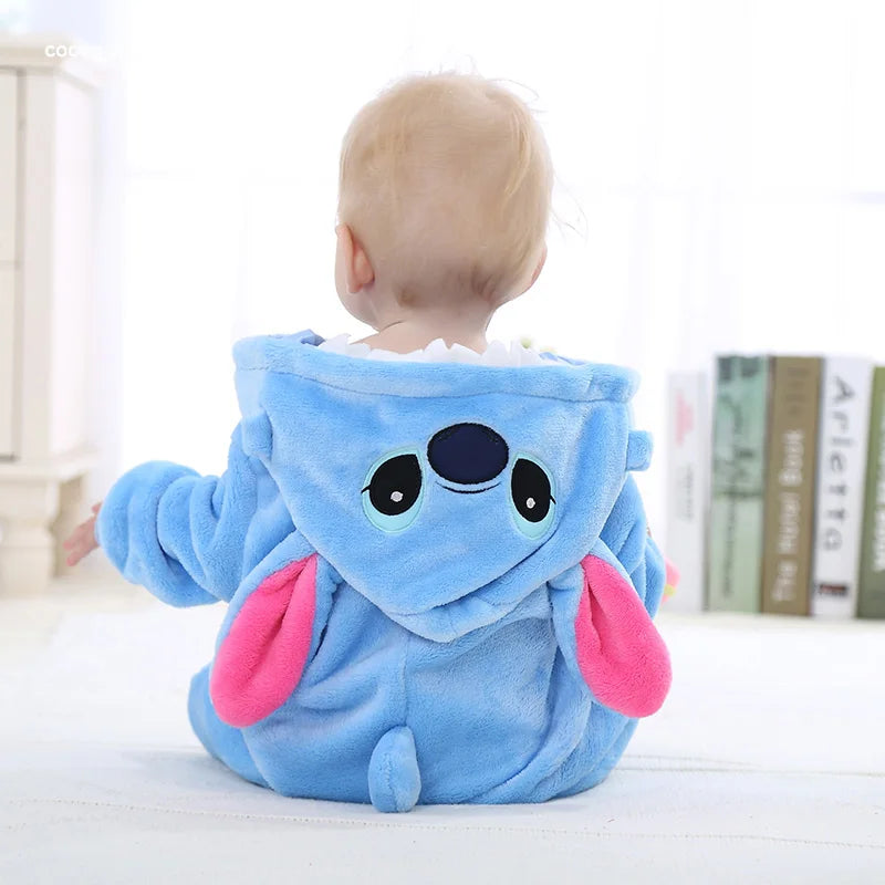 Blau Anime Baby Strampler Junge Mädchen Pyjama Neugeborenen Bebe Kleidung Nette Bodys Flanell Warme einteiliges Winter Halloween Outfit.