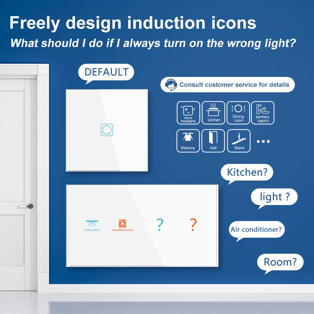 SRAN Smart Switch mit Wandsteckdose 16A EU, Tuya Smart Life Home Touch Sensor WiFi Lichtschalter Weiß.