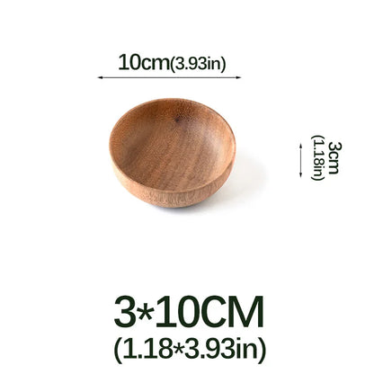Natural Wood Hand-made Dinner PlatesUnbreakable Plate Sushi Dessert Fruit Bread Snack Tray Kitchen Bar Tableware Home Decoration