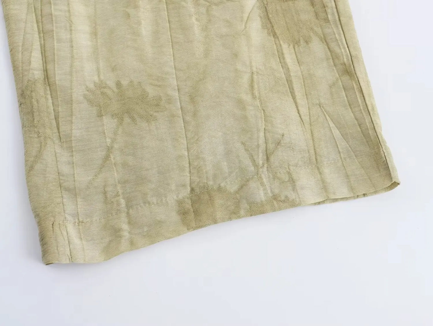 Women Print Long Pants Sets For Women Lapel Half Sleeve Single Breasted Shirts + High Waist Lace-Up Wide Leg Pants