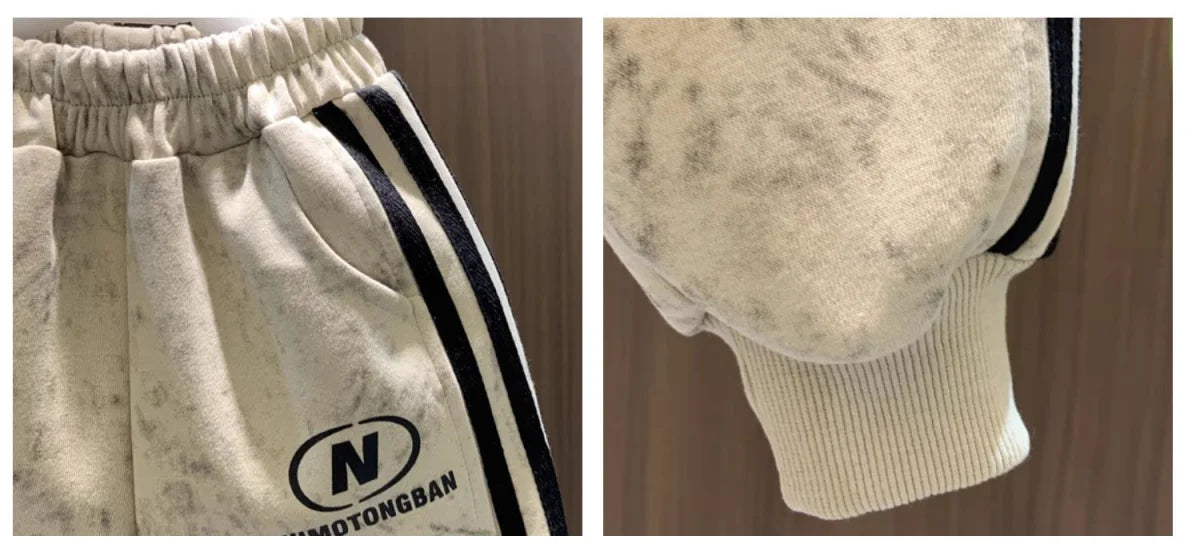 Spring and Autumn Boys' Sportswear Set 2025 New Children's Baby Clothes Set Kids Coat Pants 2pcs.