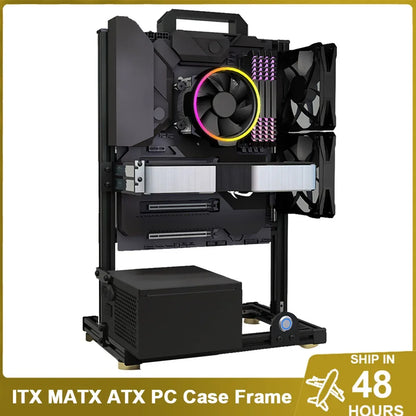 DIY Gamers Cabinet MOD ITX MATX PC Case Open Frame Aluminum Creative ATX EATX Tower Desktop Gaming Computer Chassis Rack.