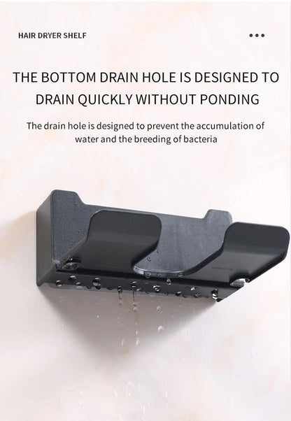 Haartrockner-Halter, Wandmontage, Wandtrockner-Wiege, weiß, schwarz, grau, Haartrockner, Föhn-Organizer für Badezimmer, Badezimmer, Regale