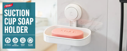 TAILI Seifenschale für die Dusche, wasserdichter Duschseifenhalter, robuste Seifenschale ohne Bohren, Seifenhalter für Badezimmer, Küchenspüle