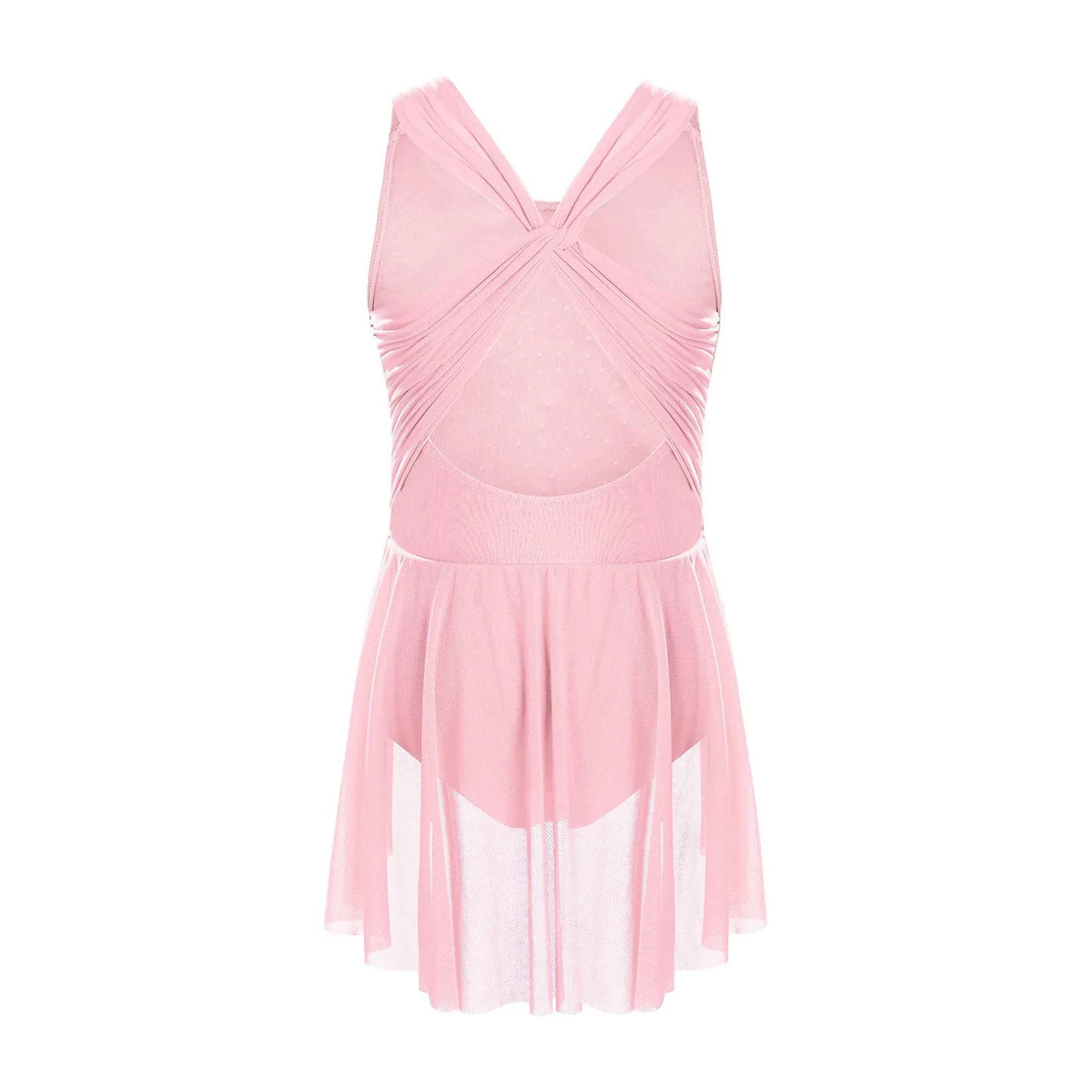 Kinder Mädchen Ärmellose Ausschnitt Strass Eiskunstlauf Trikot Kleid Lyrical Dance Gymnastik Akrobatik Leistung Kostüm