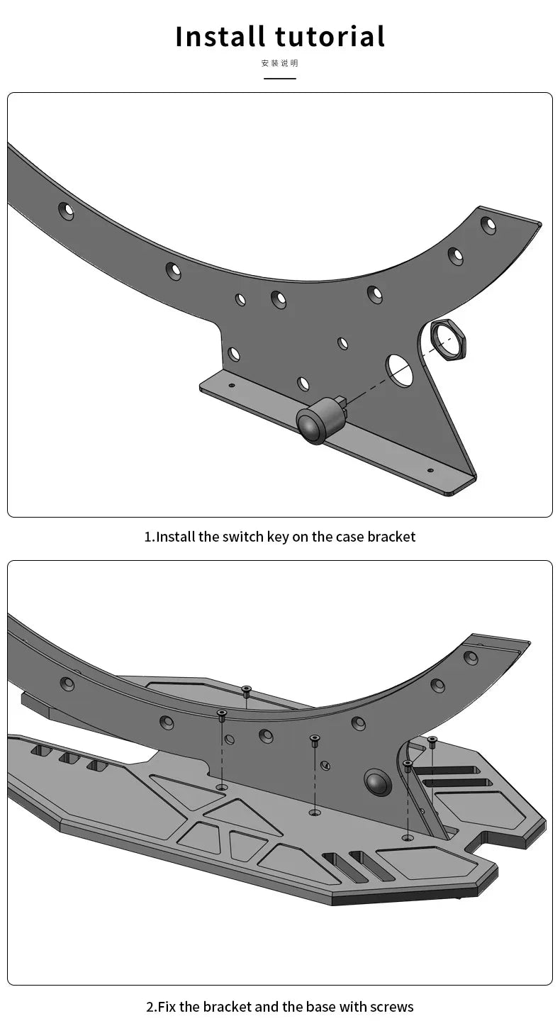 Barrowch STAR1 Series Circular Water Cooling Case, Limited Edition Gamer DIY House,PC Computer Open Chassis FBCES-PA.