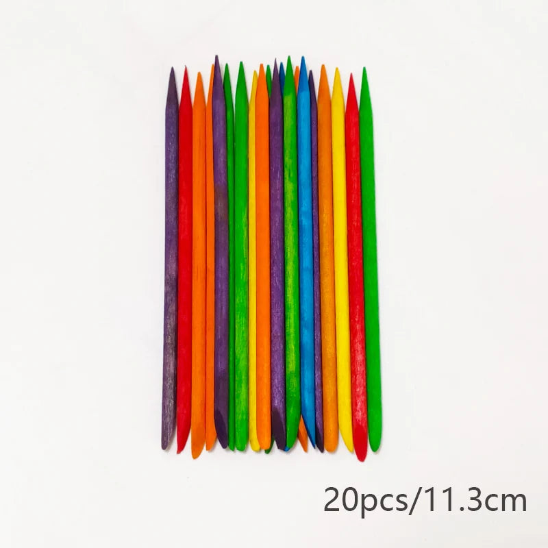 20/50/100pcs Nail Cuticle Pusher Wooden Design Drawing Painting Stick Remover Orange Wood Sticks for Nail Art Tools.