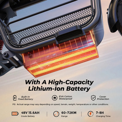 iScooter DX5 Electric Scooter With Seat and Basket 1500W 15.6Ah Scooter for Adults 72KM Range 15''Scooter with NFCs 55KM/h Speed.