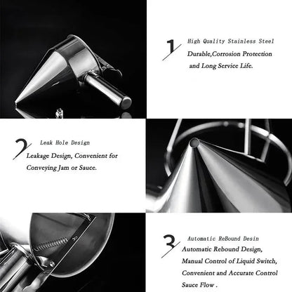 1pcs Stainless Steel Funnel Dispenser with Rack Cupcake Pancake Batter Maker Octopus Fish Ball Home Kitchen Baking Tools Baking.