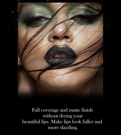 7Colors Glitter Lipstick Waterproof Long Lasting Diamond Pearlescent Metallic Lipstick Black Lipgloss Women Lips Makeup Cosmetic.