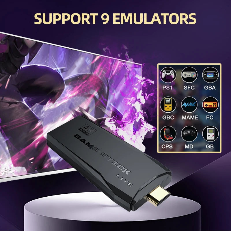 VILCORN M8 Game Stick 4K Arcade Video Game Console for MAME PS1 9 Emulator with Double Arcade Joysitck 41000 Games Retro Machine.