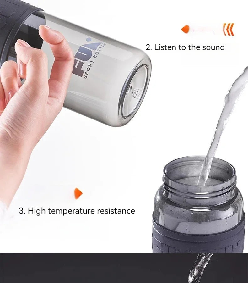 Portable Sports Water Cup For Men Tritan Material One Key Open Cover Fitness Cups High Temperature Seal Leakproof Kettle.