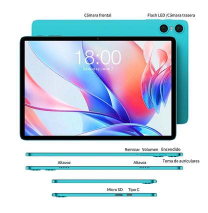 Teclast P30 Android 14 Tablet, 10.1 Inch, up to 12Gb Ram, 128Gb Rom, 1280X800 Ips, Unisoc T606, 8 Cores, 6000 Mah