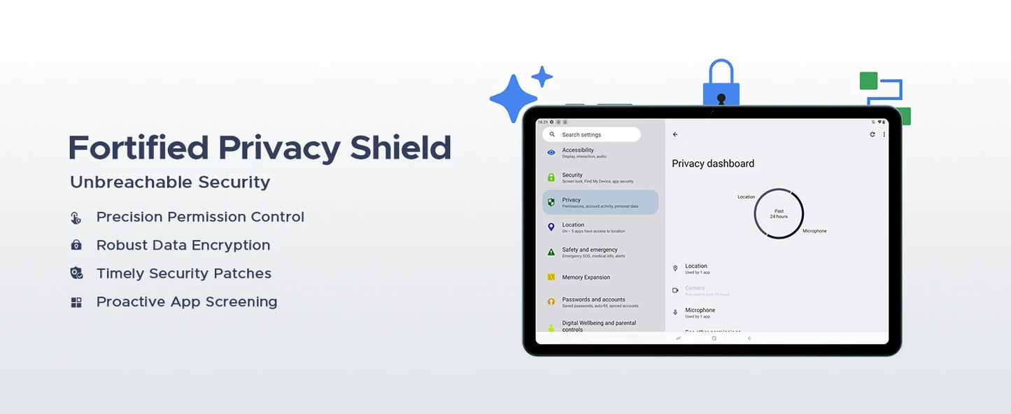 DOOGEE Tab A9 Pro Tablet 10.1" HD Display Android 15 20GB(4+16) 128GB 6580mAh Large Battery Dual Speakers Pad PC 2 In 1 Tablet