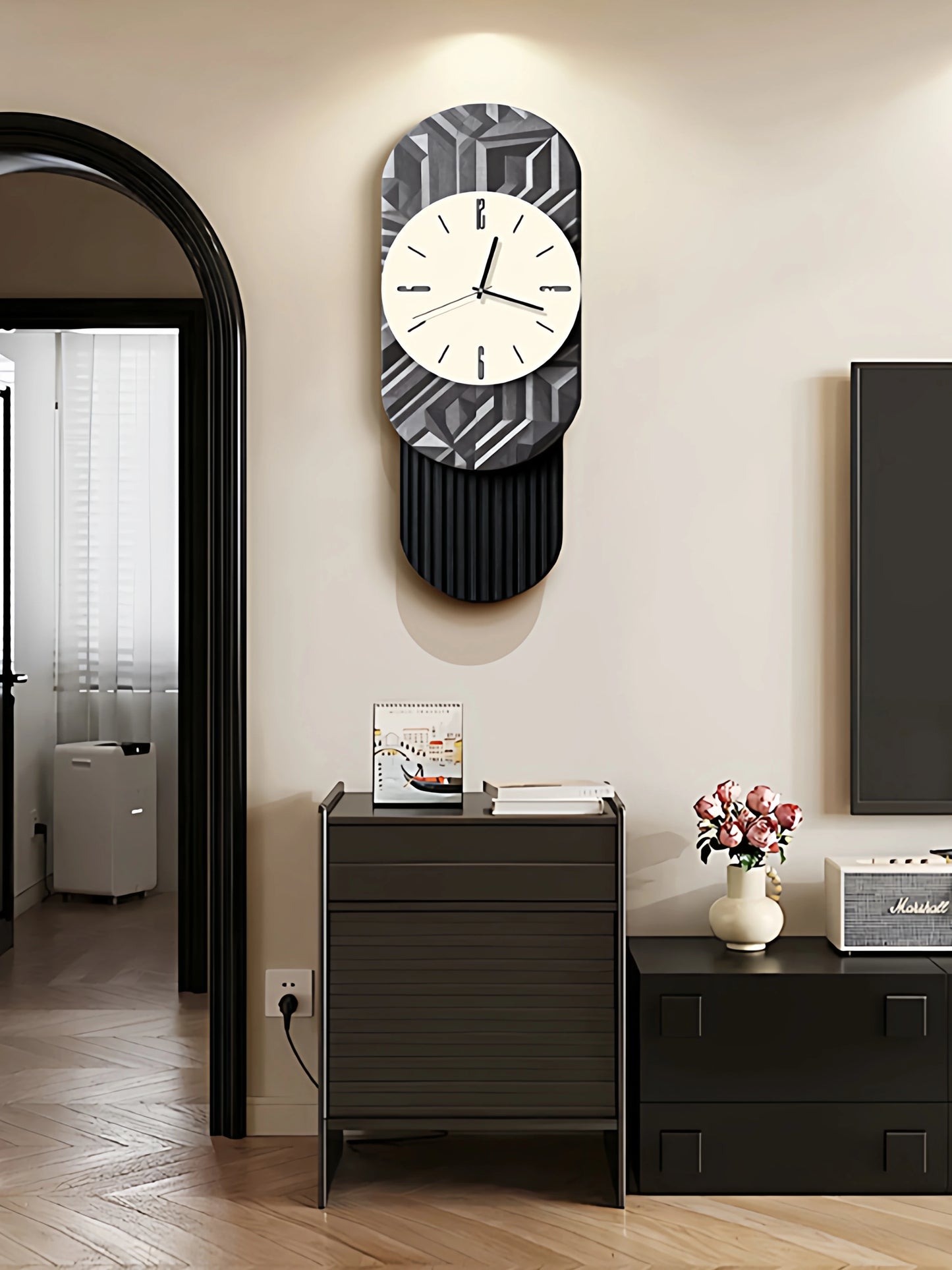 2026 Retro-Kunst-Wanduhr für Wohnzimmer, Zuhause, 2025, neue leichte Luxus-High-End-Uhr, geräuschlose Wanduhr