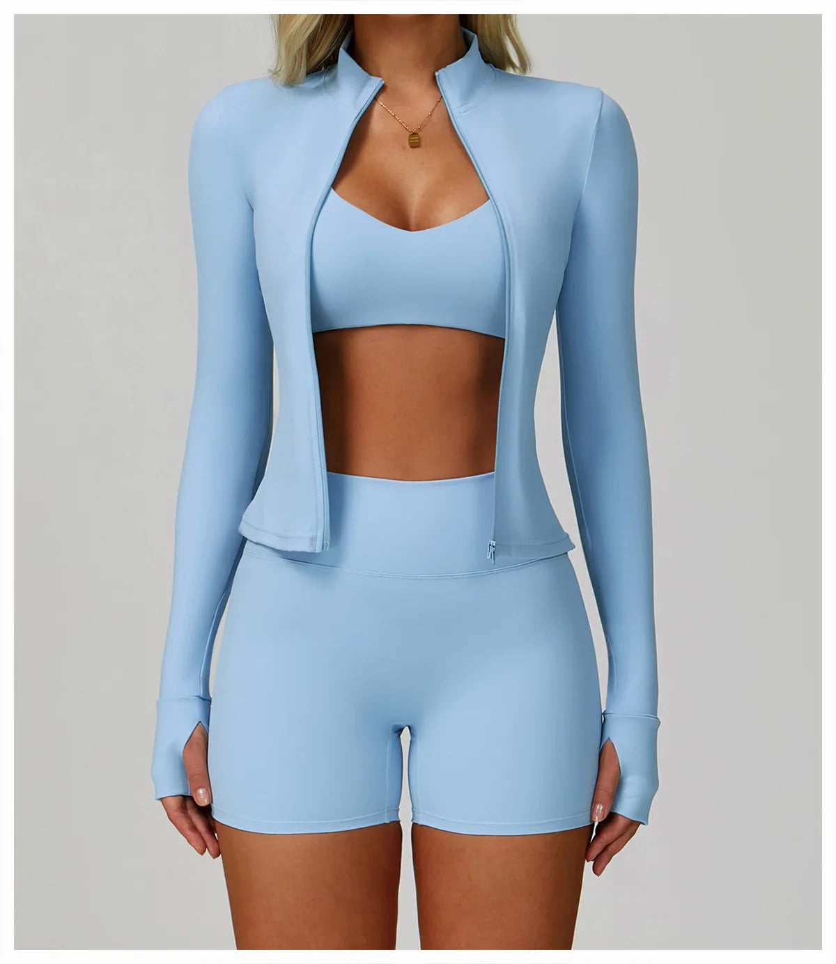 Hearuisavy 2Pcs Long-Sleeved Set Women Casual Outdoor Running Jackest Suit Yoga Clothing Quick Drying Push Up Fitness Sportswear