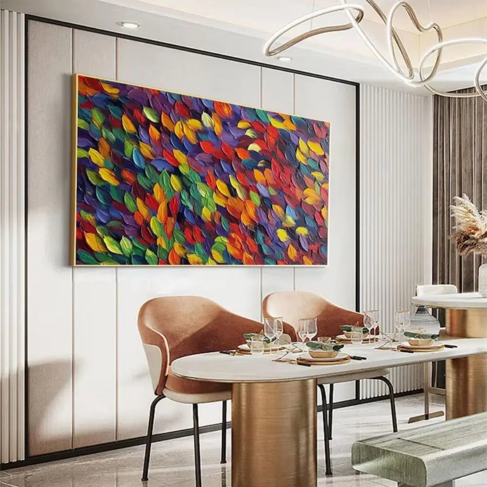 Thick Knife Oil Painting Abstract Hand Drawn Art Oil Painting Canvas Poster  Wall Art Decorative Pictures for Living Room Decor.