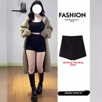 Black High-waisted Elastic Shorts Women's Slimming Petite Brief 2024 New Style Trendy Female Shapewear.