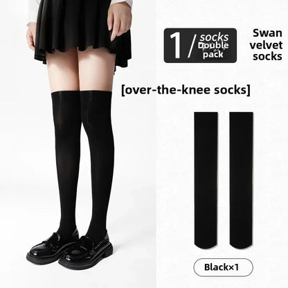 Sexy Blue Butterfly Net Stockings Women's Long Tube Socks Invisible Sweat Absorbent Polka Dot Design Pure Desire Stockings