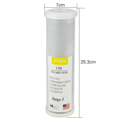ATWFS Filter Membrane Cartridge 10 inch 5Micron ,1Micron PPF Cotton ,Activated Carbon Water Purifier Reverse Osmosis System