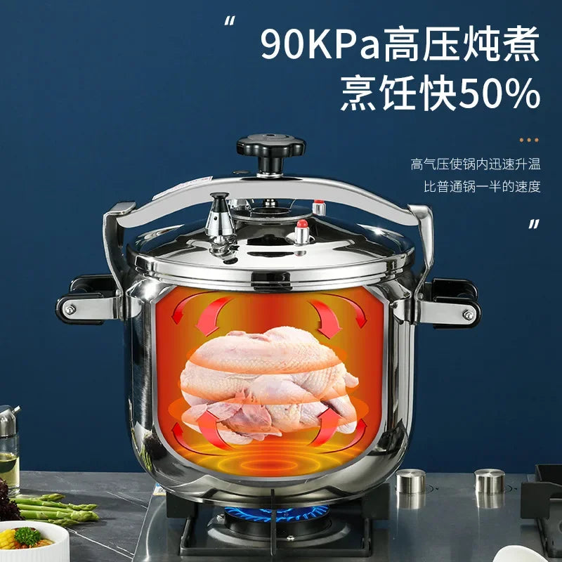 Extra Large Pressure Cooker Thick Commercial Stainless Steel Pressure Cooker Kitchen Electric Cookware Dining Bar Home Garden.