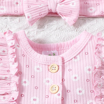 2-teiliger Sommer-Overall für Babys mit Rundhalsausschnitt, Schmetterlingsärmel-Design, süßer, süßer und lebhafter Overall im Prinzessinnen-Stil für Neugeborene.