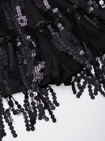 Kind Mädchen Ärmellose Glänzende Pailletten Quaste Boyshorts Kleid Latin Jazz Dance Cha-cha Samba Bühne Leistung Kostüm Dancewear.