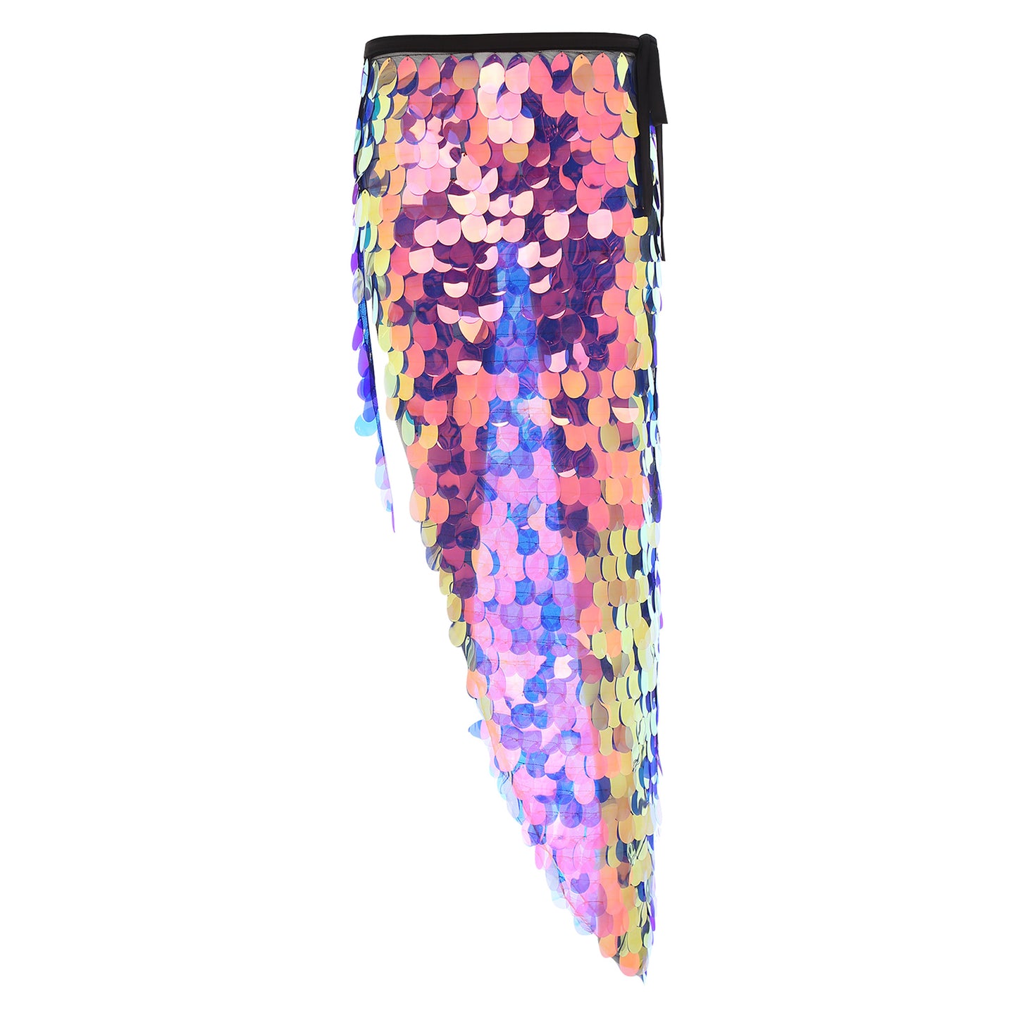 Womens Sequins Dance Skirt Lace-Up Mermaid Hip Scarf Wrap Long Belly Dance Hip Skirt Festival Dance Stage Performance Costumes.