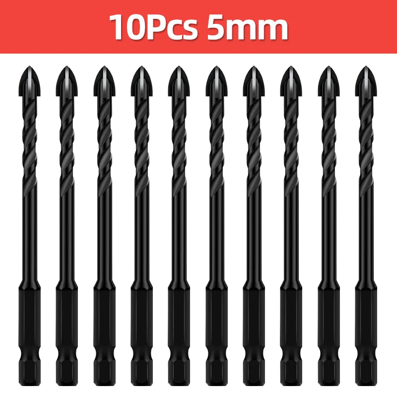 TOOLEYE Kreuz Hex Bohrer Set Für Beton Porzellan Fliesen Glas Metall Multifunktions Bohrer Bits Kit Power Werkzeuge Bohren Bohrer