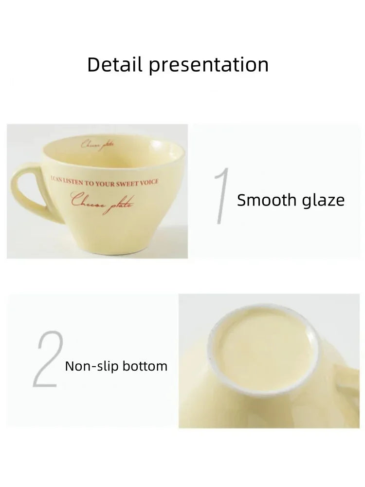 Ceramic Cup and Saucer Coffee Cup Set Milk Mug Dessert Plate Teaware Afternoon Tea Cup Drinkware Drinking Utensil Birthday Gift.