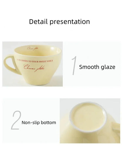 Ceramic Cup and Saucer Coffee Cup Set Milk Mug Dessert Plate Teaware Afternoon Tea Cup Drinkware Drinking Utensil Birthday Gift.